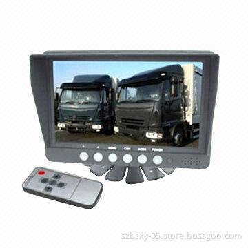 7-inch Car Monitor with Sun Shield for Car Backup Camera System, 12 to 24V Power Supply